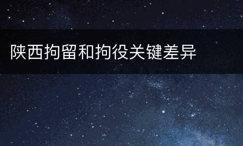 陕西拘留和拘役关键差异