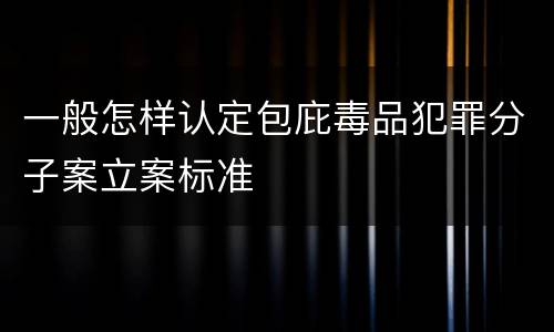一般怎样认定包庇毒品犯罪分子案立案标准