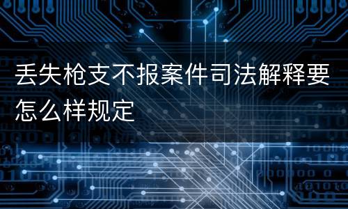 丢失枪支不报案件司法解释要怎么样规定
