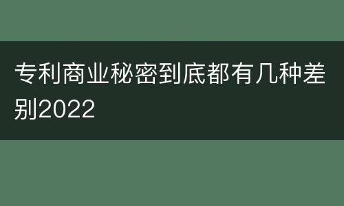 专利商业秘密到底都有几种差别2022