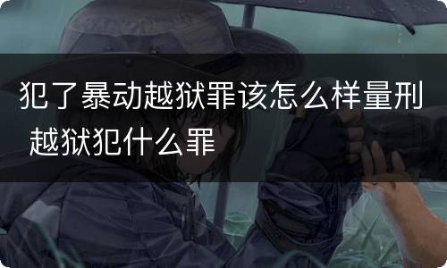 犯了暴动越狱罪该怎么样量刑 越狱犯什么罪