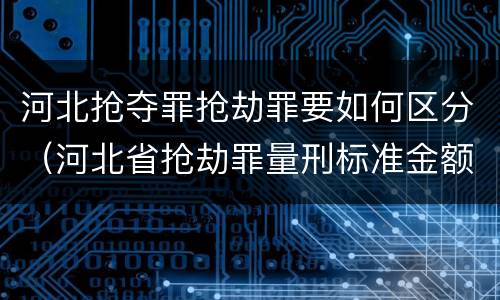 河北抢夺罪抢劫罪要如何区分（河北省抢劫罪量刑标准金额）