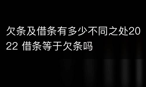 欠条及借条有多少不同之处2022 借条等于欠条吗
