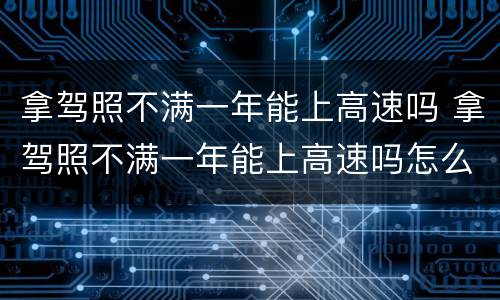 拿驾照不满一年能上高速吗 拿驾照不满一年能上高速吗怎么处罚