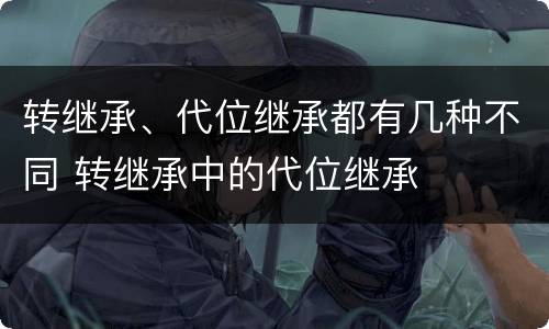 转继承、代位继承都有几种不同 转继承中的代位继承