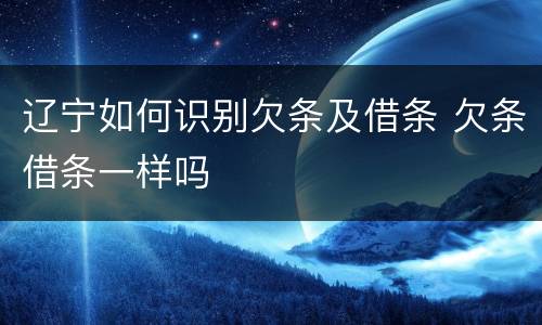 辽宁如何识别欠条及借条 欠条借条一样吗