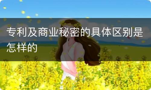 专利及商业秘密的具体区别是怎样的