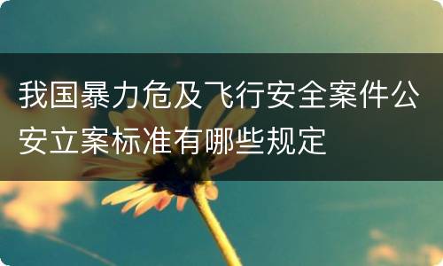 我国暴力危及飞行安全案件公安立案标准有哪些规定