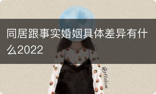 同居跟事实婚姻具体差异有什么2022