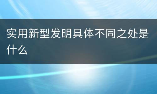 实用新型发明具体不同之处是什么