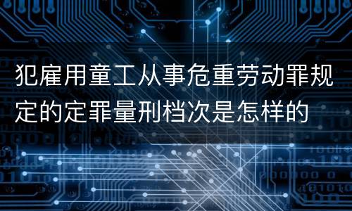 犯雇用童工从事危重劳动罪规定的定罪量刑档次是怎样的