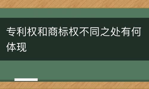 专利权和商标权不同之处有何体现