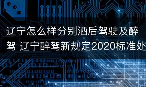 辽宁怎么样分别酒后驾驶及醉驾 辽宁醉驾新规定2020标准处罚