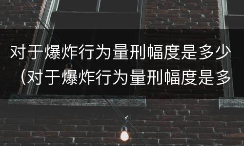 对于爆炸行为量刑幅度是多少（对于爆炸行为量刑幅度是多少）