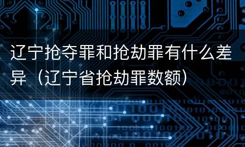 辽宁抢夺罪和抢劫罪有什么差异（辽宁省抢劫罪数额）