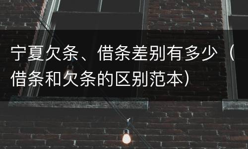 宁夏欠条、借条差别有多少（借条和欠条的区别范本）
