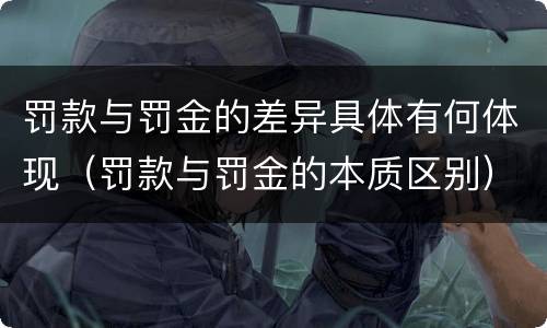 罚款与罚金的差异具体有何体现（罚款与罚金的本质区别）