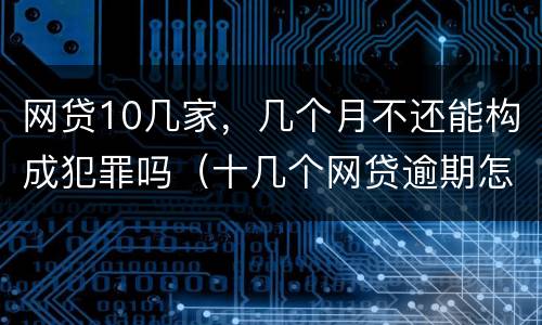 网贷10几家，几个月不还能构成犯罪吗（十几个网贷逾期怎么办）