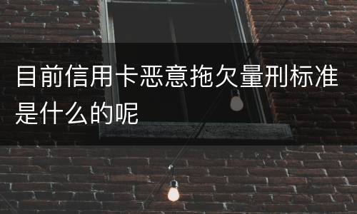 目前信用卡恶意拖欠量刑标准是什么的呢