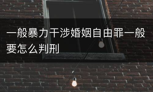 一般暴力干涉婚姻自由罪一般要怎么判刑
