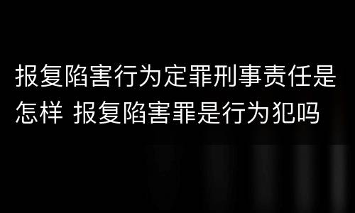报复陷害行为定罪刑事责任是怎样 报复陷害罪是行为犯吗