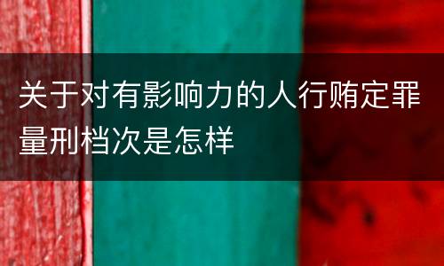关于对有影响力的人行贿定罪量刑档次是怎样