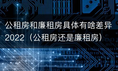 公租房和廉租房具体有啥差异2022（公租房还是廉租房）