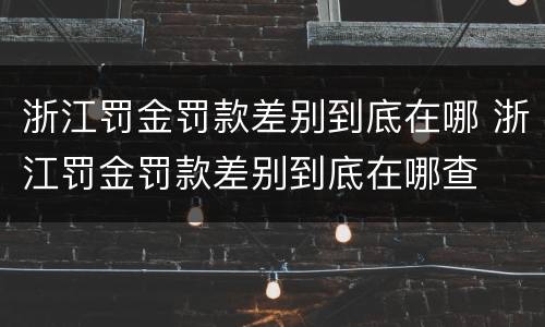 浙江罚金罚款差别到底在哪 浙江罚金罚款差别到底在哪查
