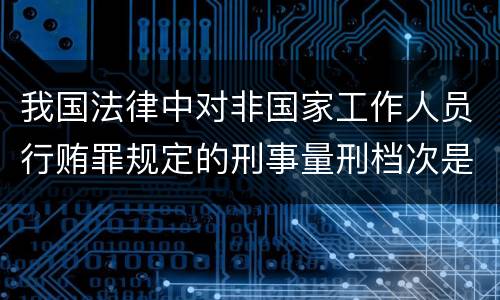 我国法律中对非国家工作人员行贿罪规定的刑事量刑档次是什么