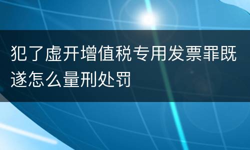 犯了虚开增值税专用发票罪既遂怎么量刑处罚