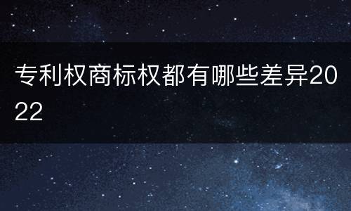 专利权商标权都有哪些差异2022