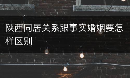 陕西同居关系跟事实婚姻要怎样区别