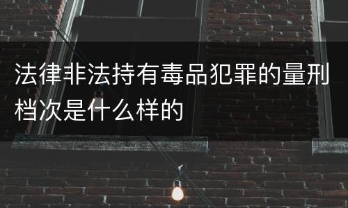法律非法持有毒品犯罪的量刑档次是什么样的