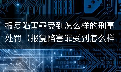 报复陷害罪受到怎么样的刑事处罚（报复陷害罪受到怎么样的刑事处罚决定）