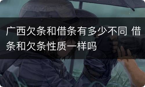 广西欠条和借条有多少不同 借条和欠条性质一样吗