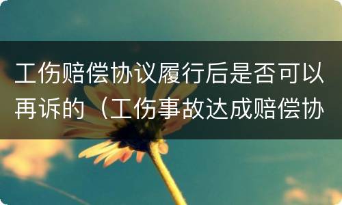 工伤赔偿协议履行后是否可以再诉的（工伤事故达成赔偿协议,还能反悔让法院撤销吗?）