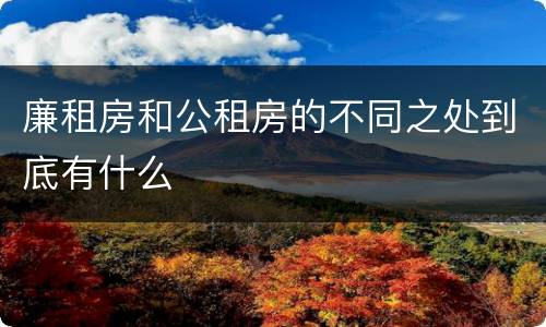 廉租房和公租房的不同之处到底有什么
