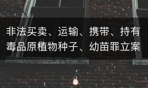 非法买卖、运输、携带、持有毒品原植物种子、幼苗罪立案标准是什么