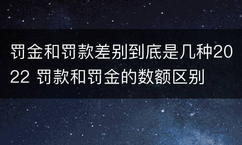 罚金和罚款差别到底是几种2022 罚款和罚金的数额区别