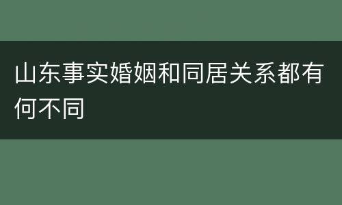 山东事实婚姻和同居关系都有何不同