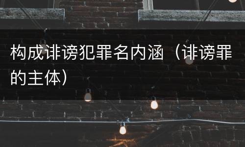 构成诽谤犯罪名内涵（诽谤罪的主体）