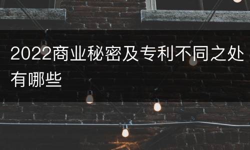 2022商业秘密及专利不同之处有哪些