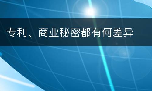 专利、商业秘密都有何差异