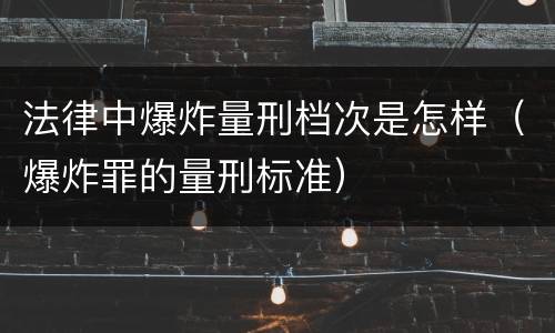 法律中爆炸量刑档次是怎样（爆炸罪的量刑标准）