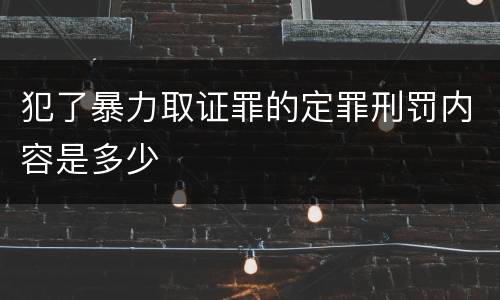 犯了暴力取证罪的定罪刑罚内容是多少