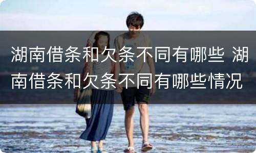 湖南借条和欠条不同有哪些 湖南借条和欠条不同有哪些情况