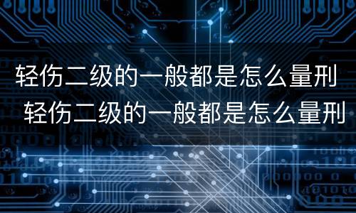 轻伤二级的一般都是怎么量刑 轻伤二级的一般都是怎么量刑的