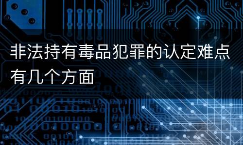 非法持有毒品犯罪的认定难点有几个方面
