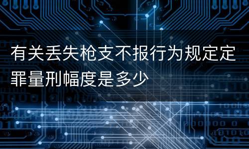 有关丢失枪支不报行为规定定罪量刑幅度是多少