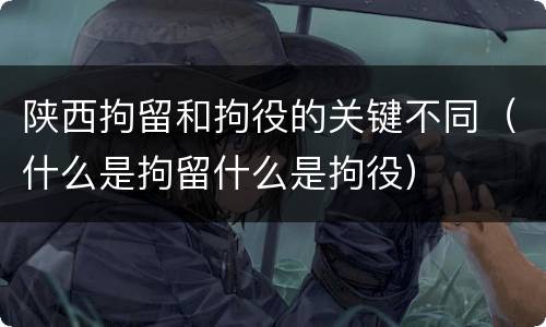 陕西拘留和拘役的关键不同（什么是拘留什么是拘役）